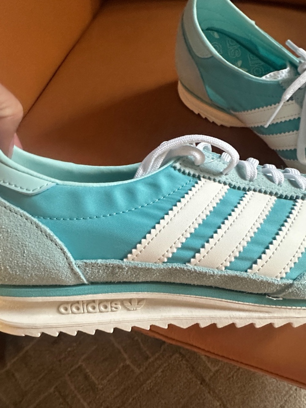adidas Women's Aqua/White Samba Retro Sneakers - Picture 6 of 6